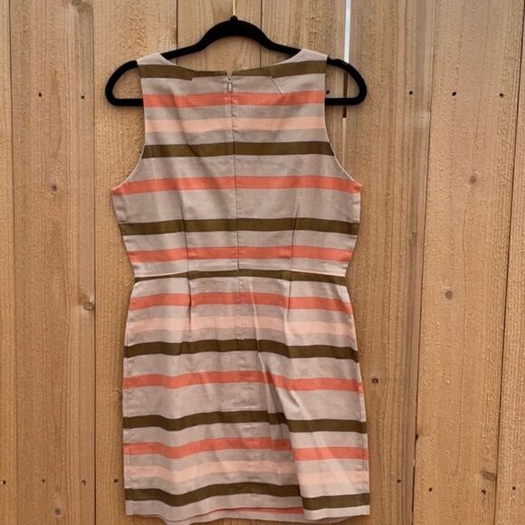 Take 50% OFF- BB Dakota Baige Striped Mini Dress, Size-6 - Picture 10 of 12